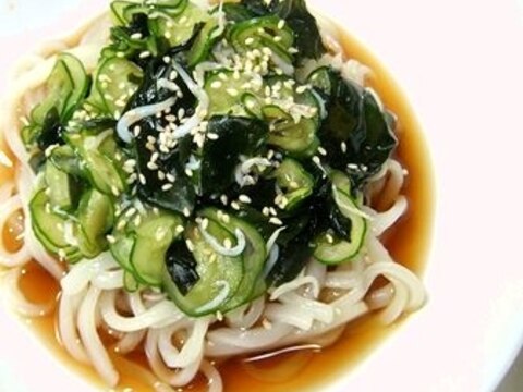 しらすきゅうりの冷やしうどん